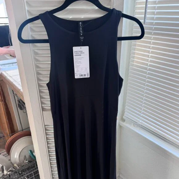 NWT Athleta Santorini Thera Dress, Black (S) - Picture 5 of 7